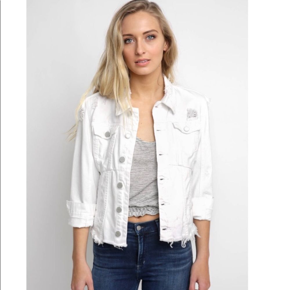 Blank NYC white ripped jean jacket - Picture 2 of 7